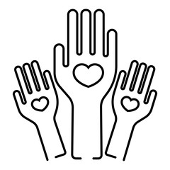 Volunteering experience linear icon vector