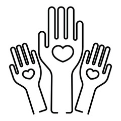 Volunteering experience linear icon vector