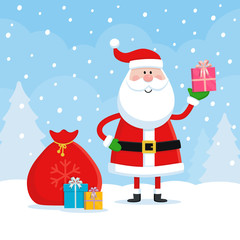 Santa Claus holding Gift