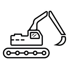 excavator icon vector illustration photo