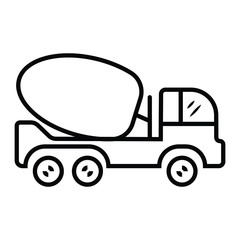 Cement truck mixer icon vector