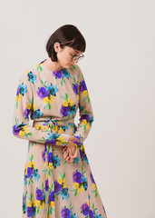 Fashion shooting in studio . Professional model , fashionable clothes and style, new collection. stylish look.