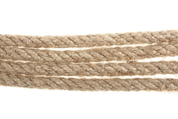 Fototapeta na wymiar flax rope isolated on white background