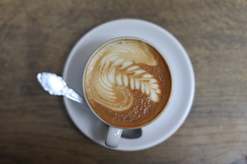 A beautiful flat white coffee. 