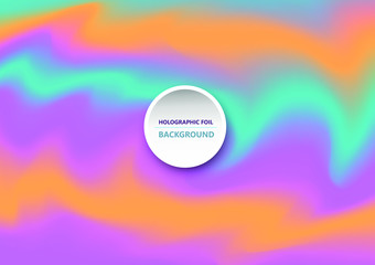 Abstract bright wavy holographic background for trendy design