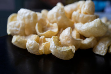 Torreznos, a kind of spanish pork rinds Usually served as staple of bar tops in Spain