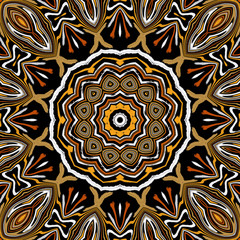 Mandala Jaune Blanc Orange - Bennydoscope