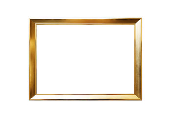 Gold frame on white background