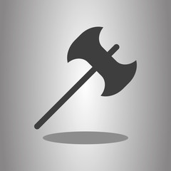 Axe simple icon vector with shadow. Flat desing
