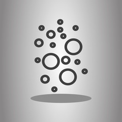 Bubbles simple icon with shadow. Flat desing