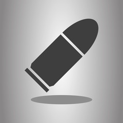 Bullet simple icon vector with shadow. Flat desing