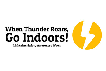 lightning Safety Awareness Week concept. Template for background, banner, card, poster with text inscription. Vector EPS10 illustration.