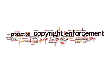 Copyright enforcement cloud concept