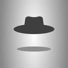 Hat simple icon vector with shadow. Flat desing