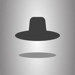 Hat simple icon, vector with shadow. Flat desing