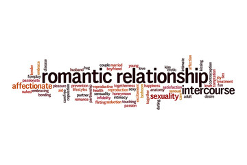 Romantic relationship cloud concept