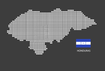 Fototapeta premium Honduras map design square with flag Honduras.