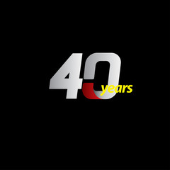 40 Years Anniversary Celebration Vector Template Design Illustration