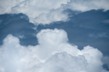 Naklejka na ściany i meble White and blue clouds layer on the sky.