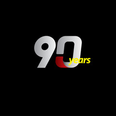 90 Years Anniversary Celebration Vector Template Design Illustration