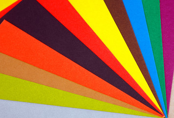 Many colored sheets of cardboard
