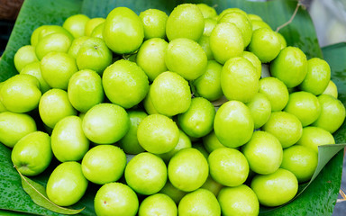 Green star apple fruit as Exotic asian food in Hanoi reflex
