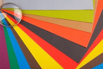 Many colored sheets of cardboard