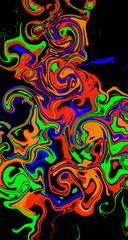 Abstrait Orange et vert - Bennydoscope