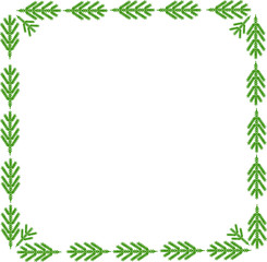 Fototapeta na wymiar frame of green christmas tree branches, add your text. Winter background for christmas or new year design. Illustration for greeting cards, invitations, and packaging