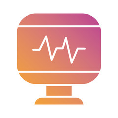 medical ekg cardiology in desktop gradient silhouette style