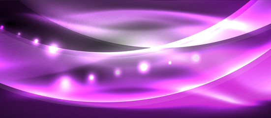 Abstract background. Shiny design neon waves with light effects, techno trendy design. Vector Illustration For Wallpaper, Banner, Background, Card, Book Illustration, landing page