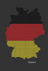Obraz premium Germany map design flag Azerbaijan square, black background.