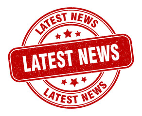 latest news stamp. latest news label. round grunge sign