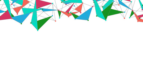 Line points connections, triangular technology design. Abstract geometric background