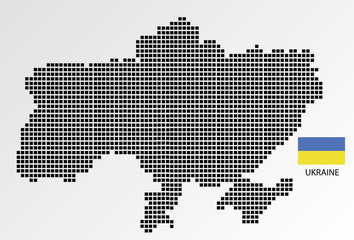 Obraz premium Ukraine map design square with flag Ukraine.