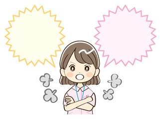 女性、看護師、怒る