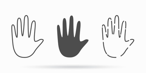 Raised Hand vector flat icon. Hi, bye hand emoji illustration
