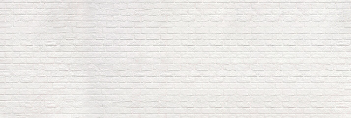 Panoramic view of vintage white brick wall background, interior architecture concept