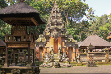 Worship shrine at hindu temple, Ubud Monkey Forest