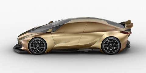 3D rendering of a brand-less generic concept car - electric	
