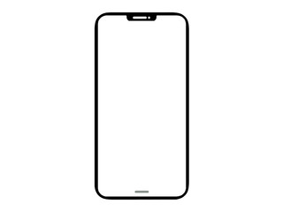Studio shot of Smartphone iphoneX with blank white screen for Infographic Global Business Marketing investment Plan, mockup model similar to iPhone 11 Pro Max.