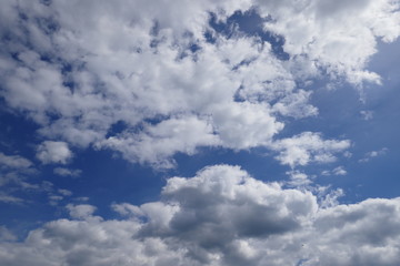 Fototapeta premium Sky and clouds background, blue and white.