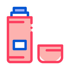 thermos with liquid icon vector. thermos with liquid sign. color symbol illustration