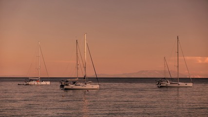 sailboat at sunset