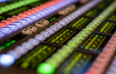 Close-up of a Colorful Video Switcher