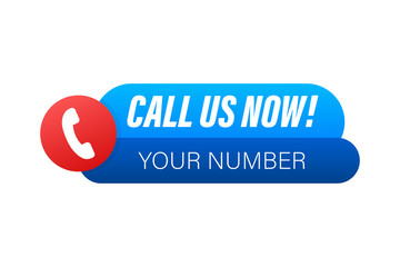Call us now. Information technology. Telephone icon. Customer service. Vector stock illustration