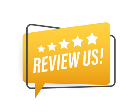 Review us User rating concept. Review and rate us stars. Business concept. Vector illustration.