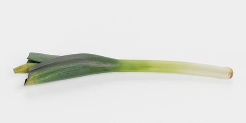 Realistic 3D Render of Leek Vegetable