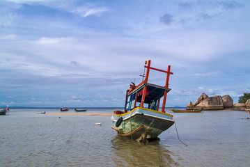 fishing boat on Chalok baan kao bay in Koh Tao island, Thailand