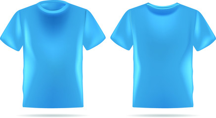 T-shirt template set, front, side, back view mockup. Vector eps 10 illustration.